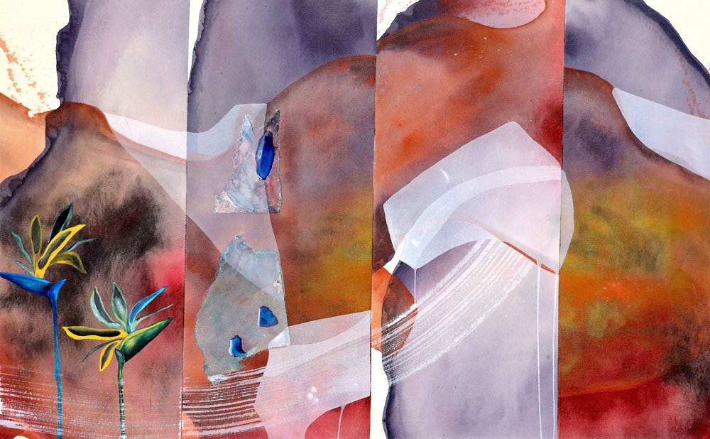 Abstract Blue Botanicals by Poonam Choudhary