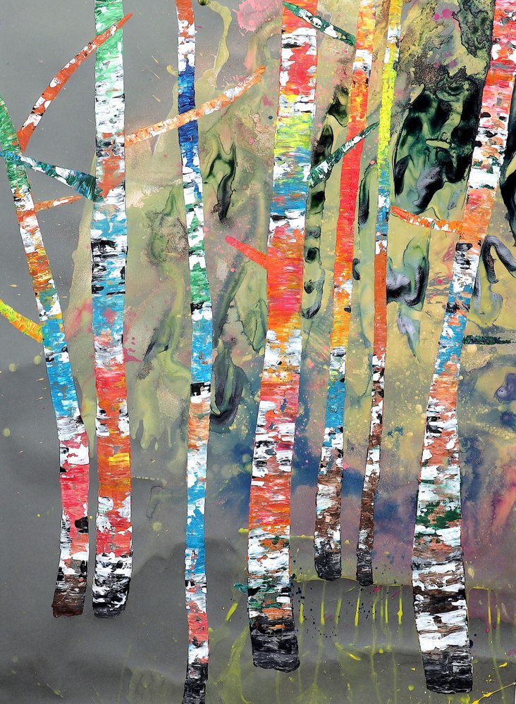 Colorful Birch Forest by Poonam Choudhary