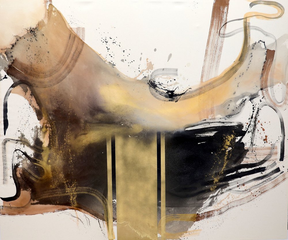 Fluid Gold Abstract by Poonam Choudhary