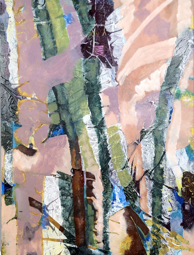 Textured Woodland Abstract by Poonam Choudhary