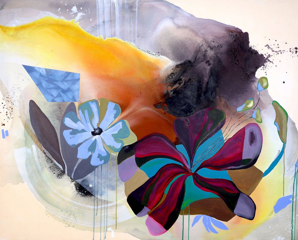 Vibrant Abstract Bloom by Poonam Choudhary