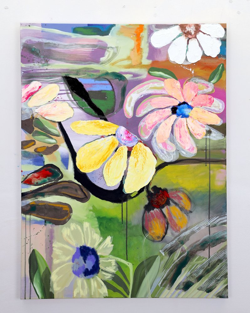 Vibrant Abstract Flowers by Poonam Choudhary