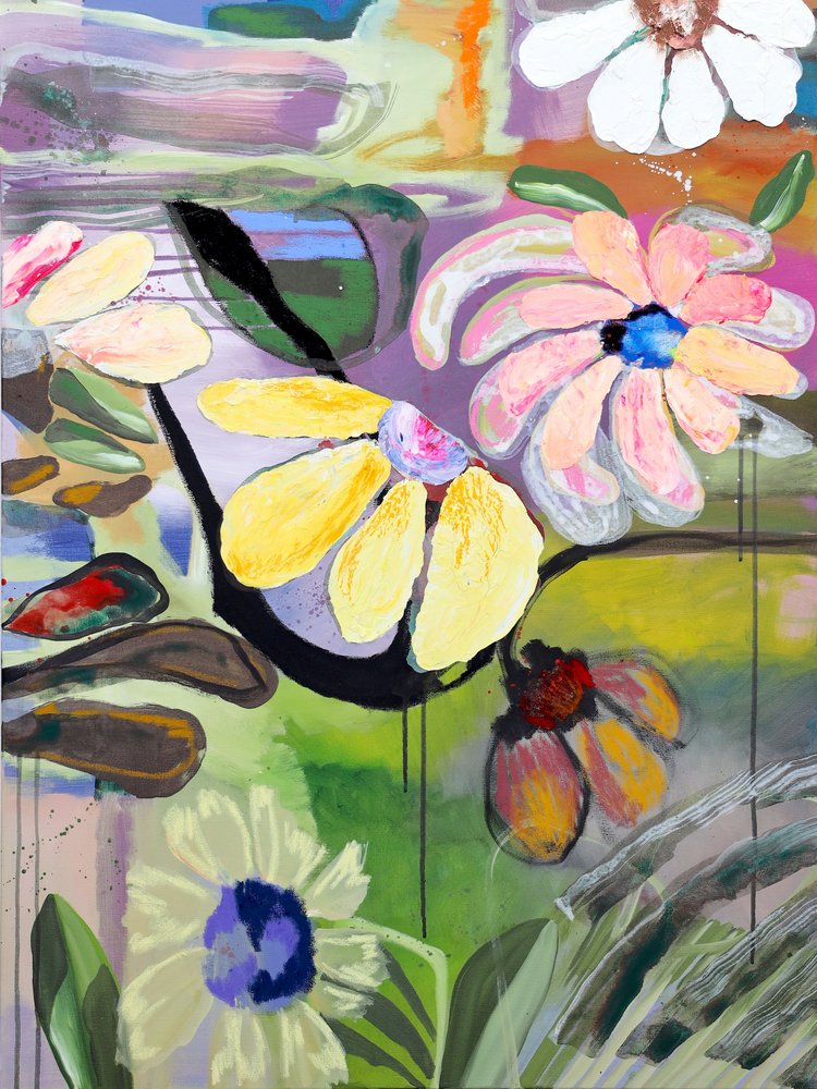 Vibrant Abstract Flowers by Poonam Choudhary