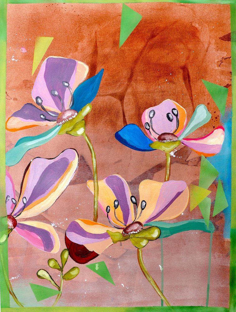 Vibrant Abstract Flowers by Poonam Choudhary