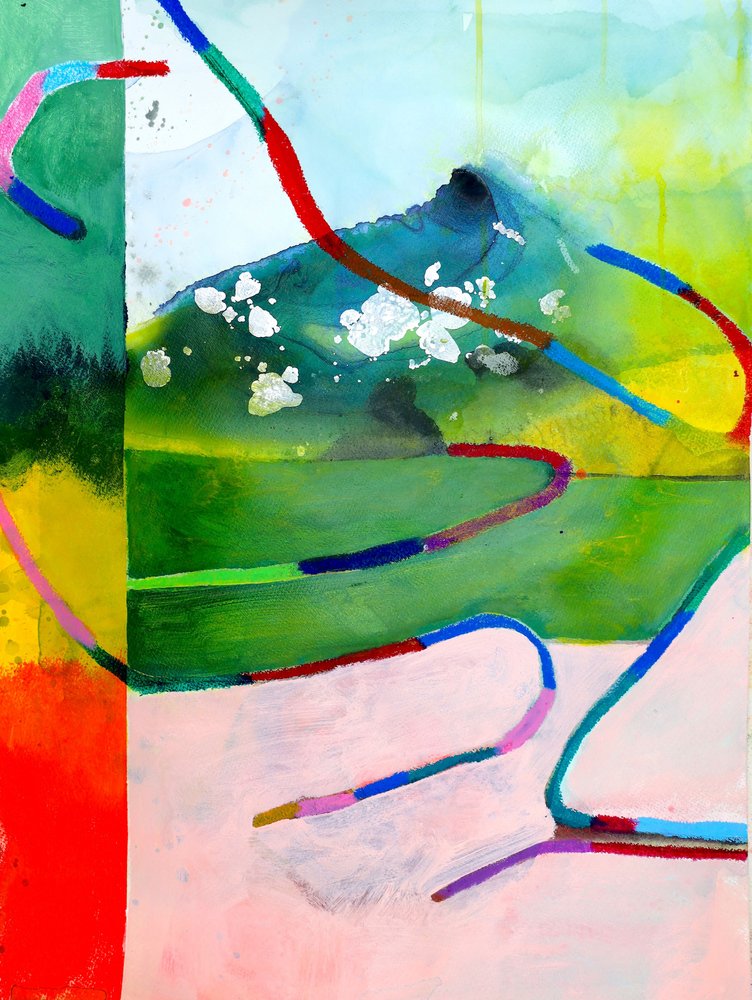 Vibrant Abstract Landscape by Poonam Choudhary
