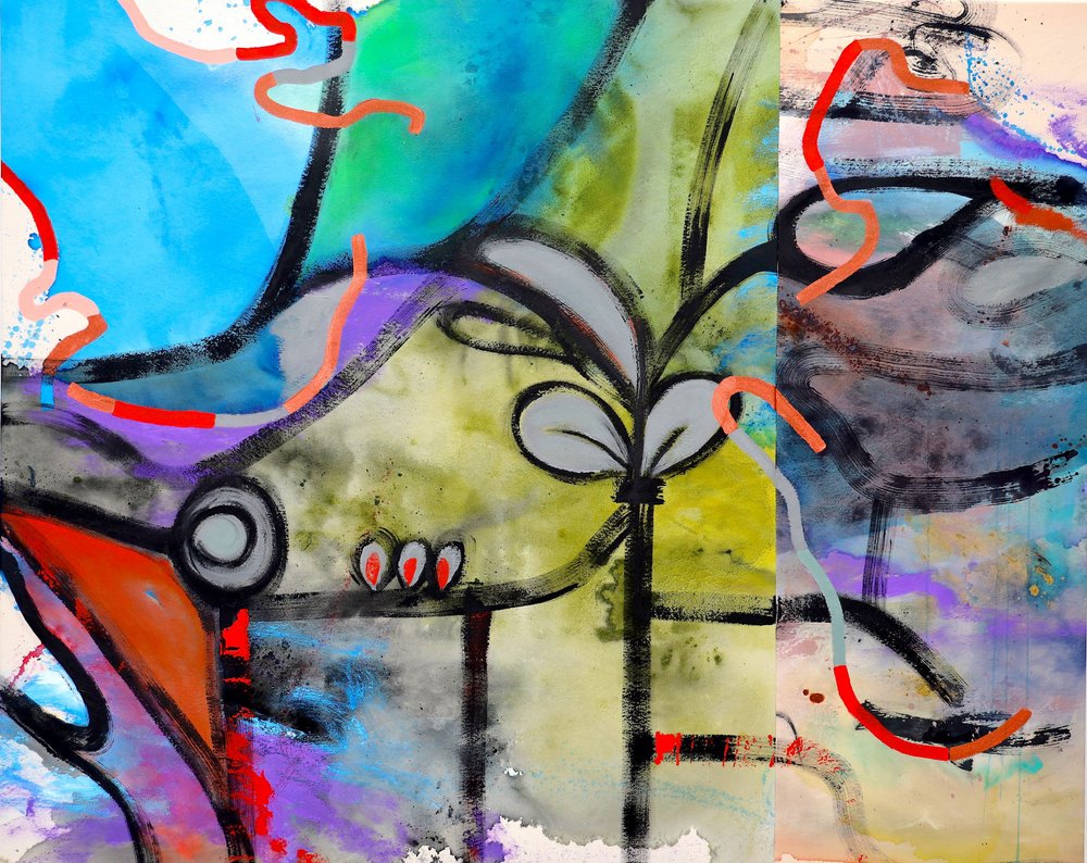Vibrant Abstract Plant by Poonam Choudhary