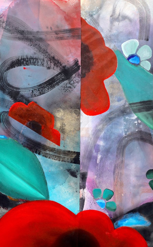 Vibrant Abstract Poppies by Poonam Choudhary