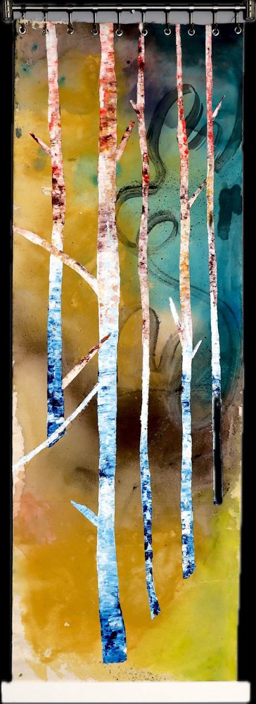 Vibrant Birch Trees by Poonam Choudhary