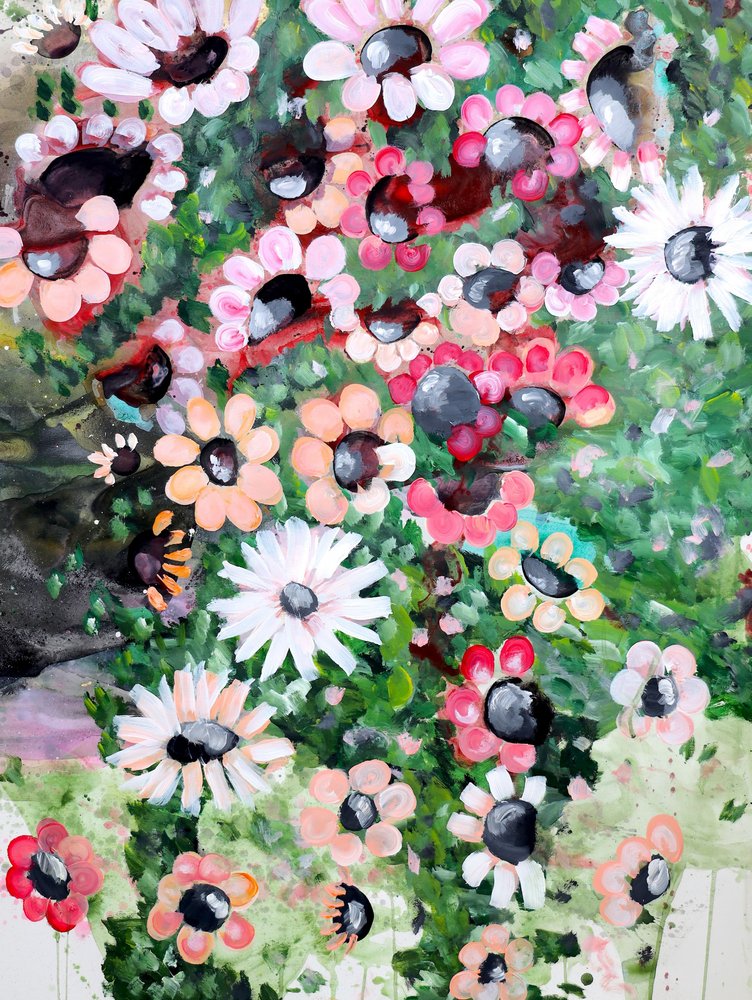 Vibrant Garden Blossoms by Poonam Choudhary
