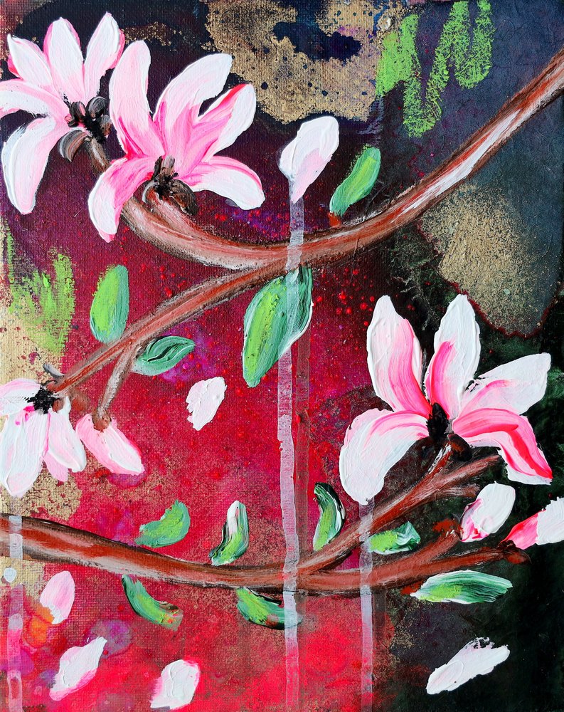 Vibrant Magnolia Bloom by Poonam Choudhary