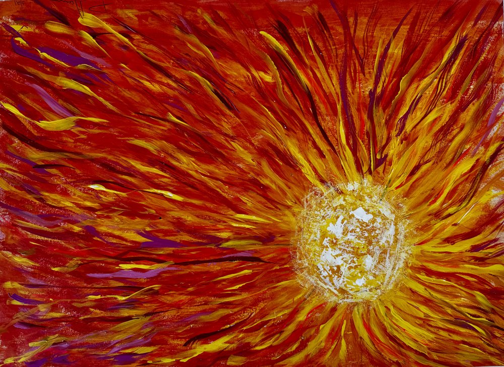 Fiery Abstract Sun by Preston Harmon