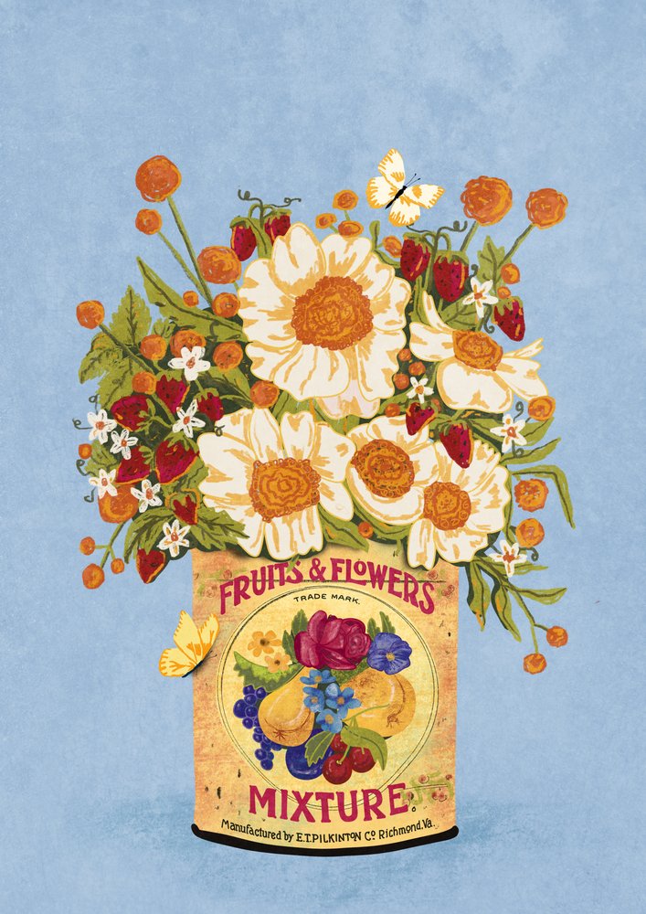 Flowers in a Vintage Tea Can by Raissa Oltmanns