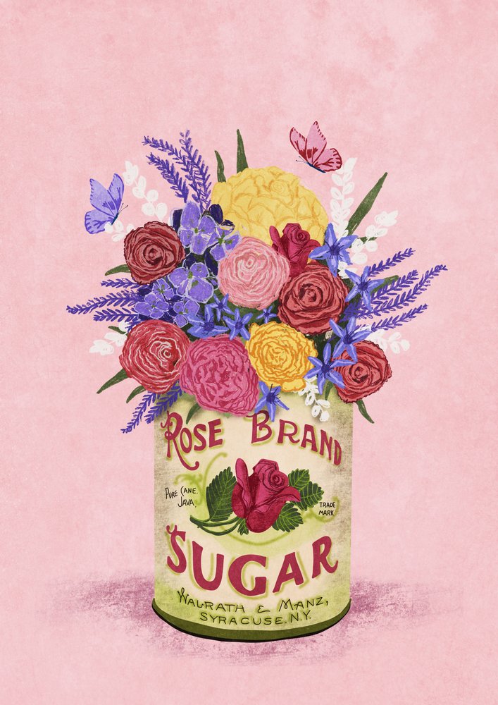 Flowers in a Vintage Can by Raissa Oltmanns