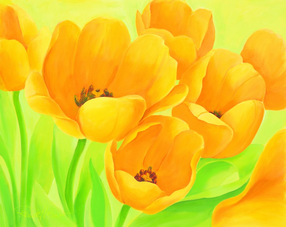 Vibrant Yellow Tulips by Renate Holzner