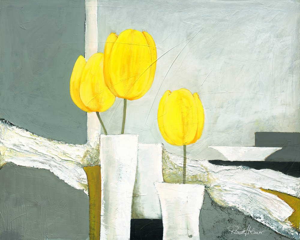 Vibrant Yellow Tulips by Renate Holzner