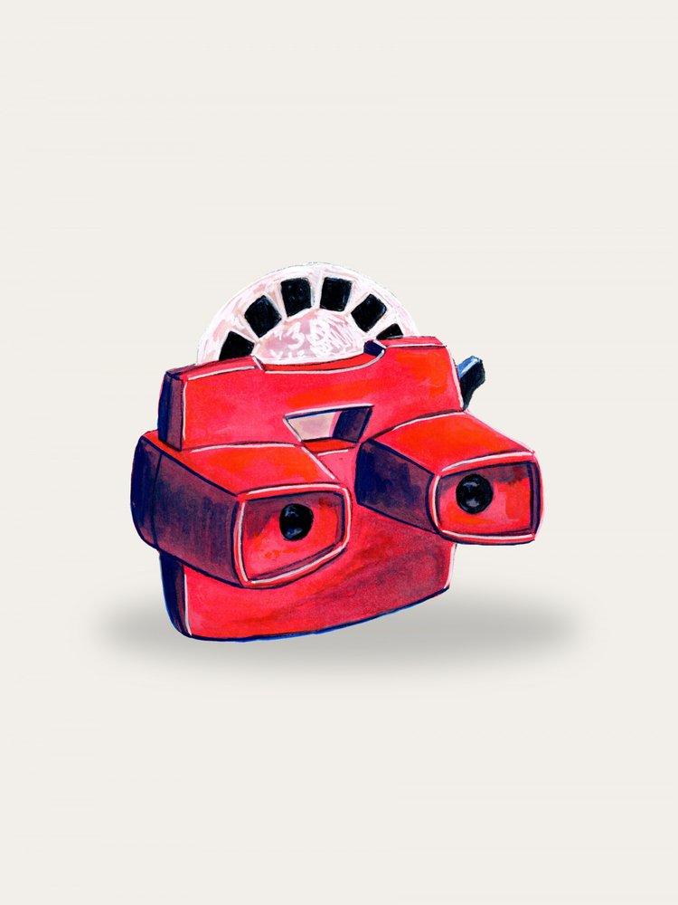 Red Retro Viewer by Renee Machan Cottagecore Artist