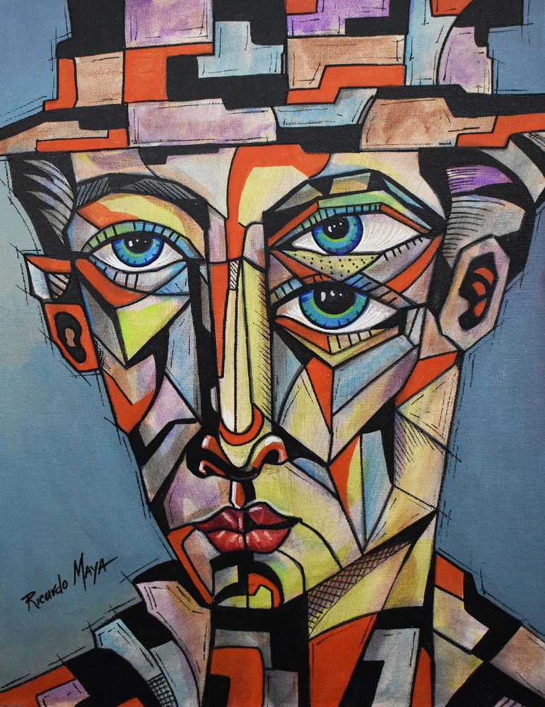 Geometric Man Three Eyes by Ricardo Maya
