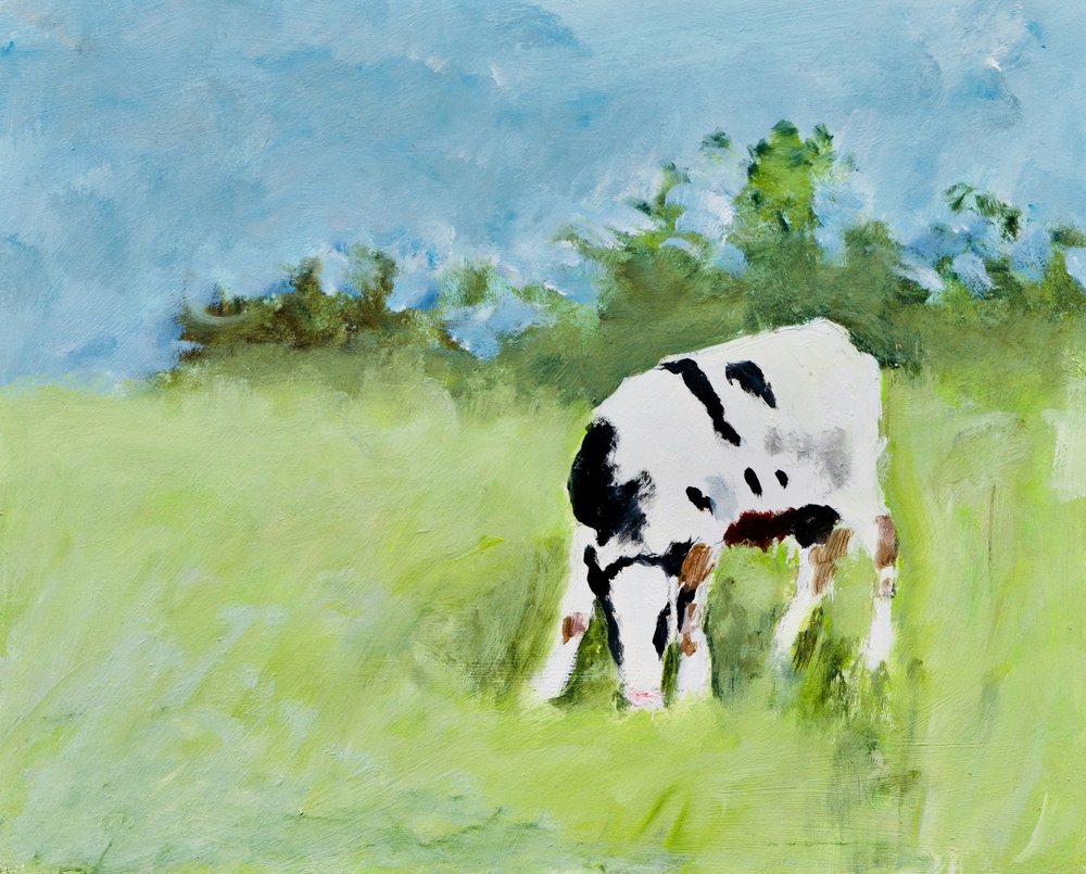 Peaceful Grazing Cow by Richard Gombar