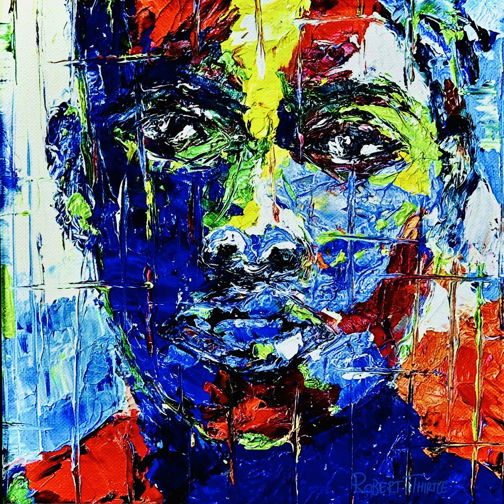 Colorful Abstract Face by Robert Thirtle