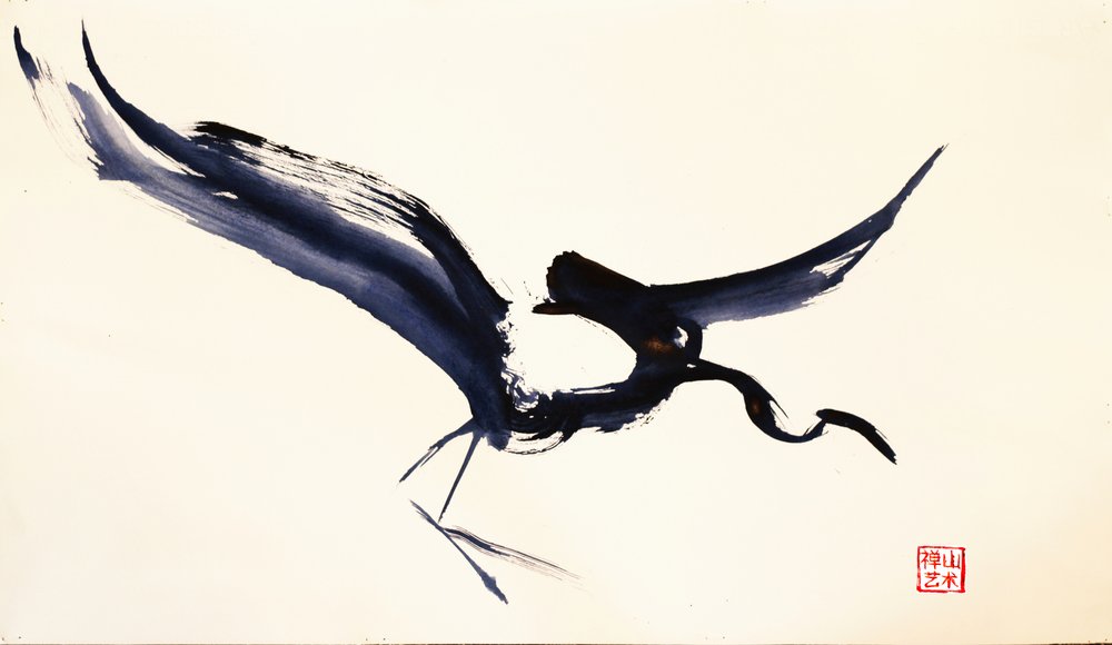 Graceful Ink Crane by RodMacIver