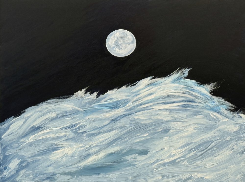 Moonlit Ocean Waves by RodMacIver