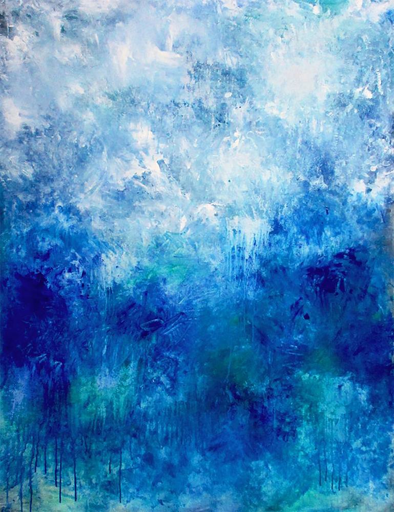 Abstract Blue Depths by Ron Halfant