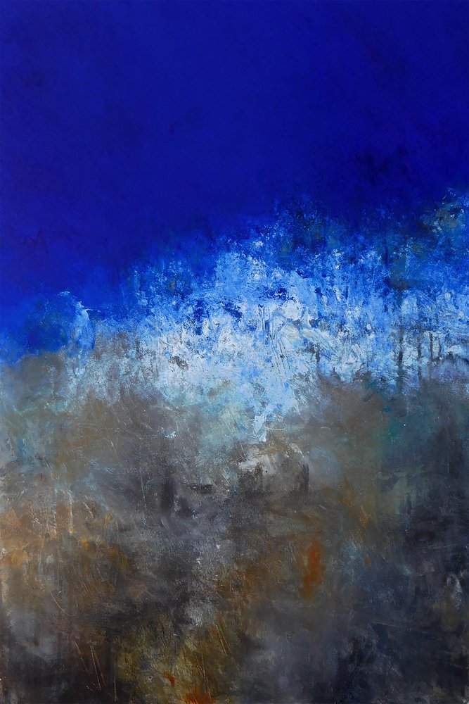 Deep Blue Ocean Abstract by Ron Halfant