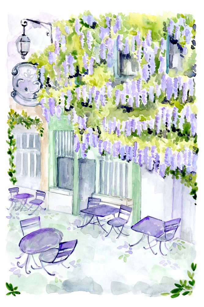 Charming Wisteria Courtyard by Rosana Laiz Blursbyai
