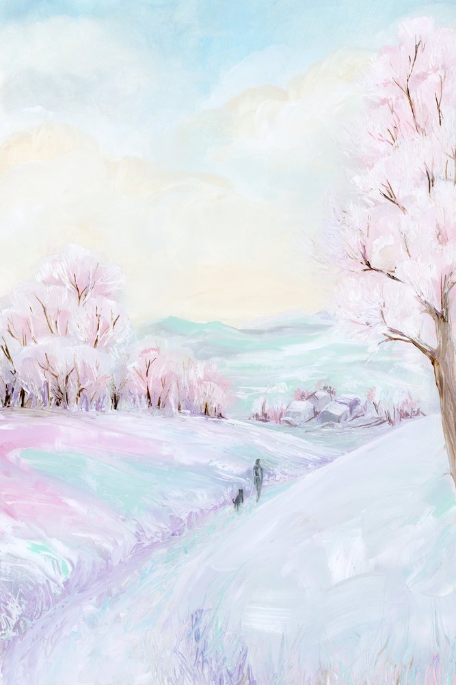 Dreamy Winter Blossom Walk by Rosana Laiz Blursbyai