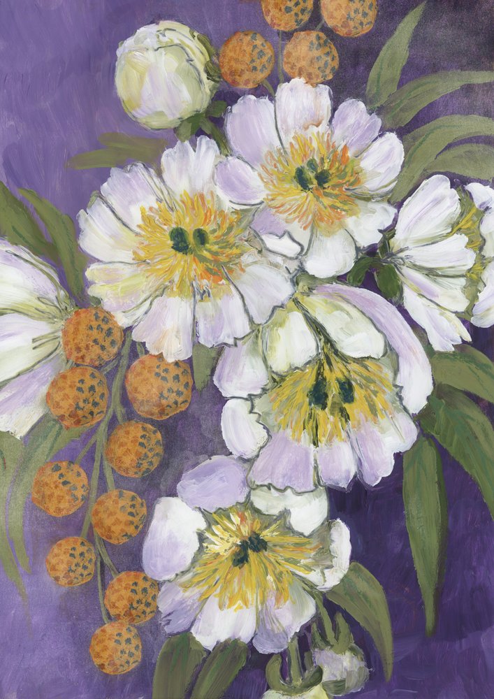 Luminous White Flowers by Rosana Laiz Blursbyai
