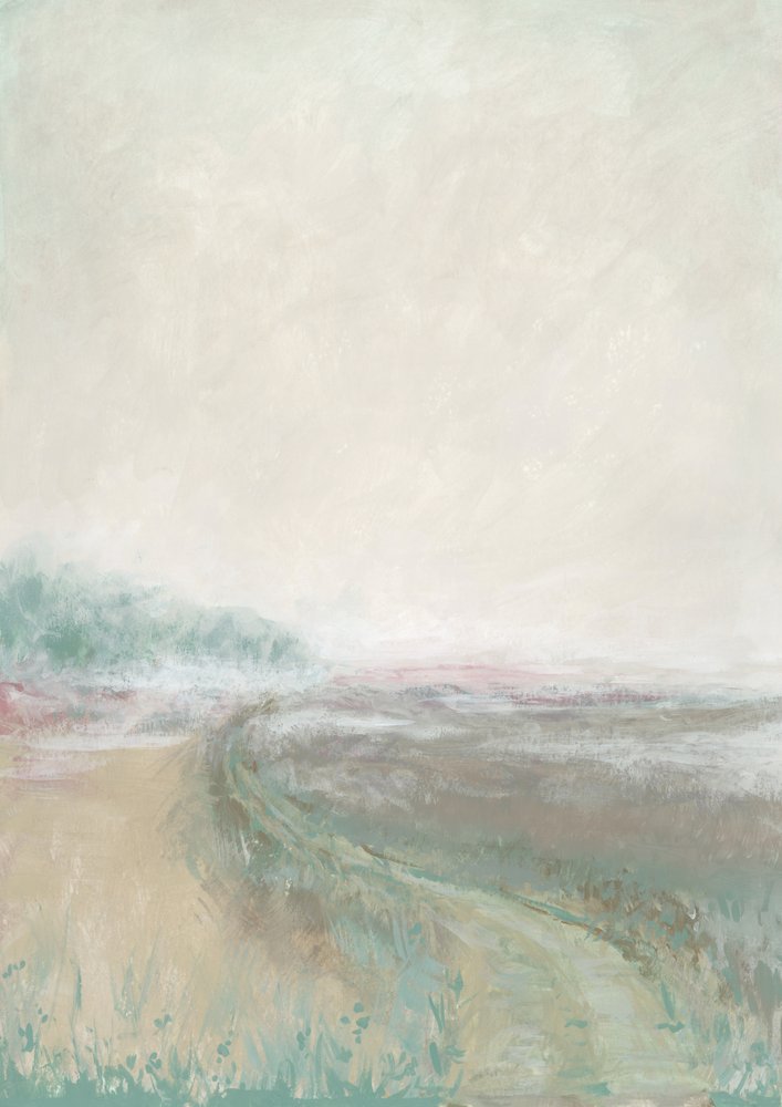 Misty Pastel Landscape by Rosana Laiz Blursbyai
