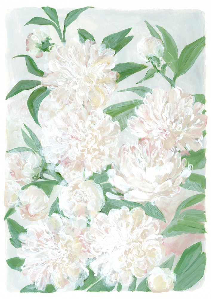 Soft Peony Blooms by Rosana Laiz Blursbyai