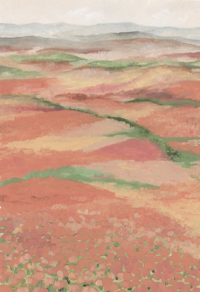 Vibrant Poppy Fields by Rosana Laiz Blursbyai