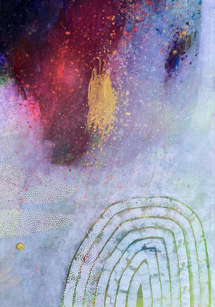 Abstract Gold Splatter Arc by SAN STARLING