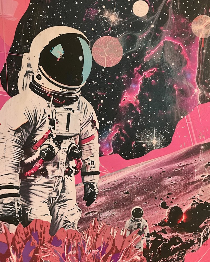 Cosmic Pink Astronaut by Samantha Hearn