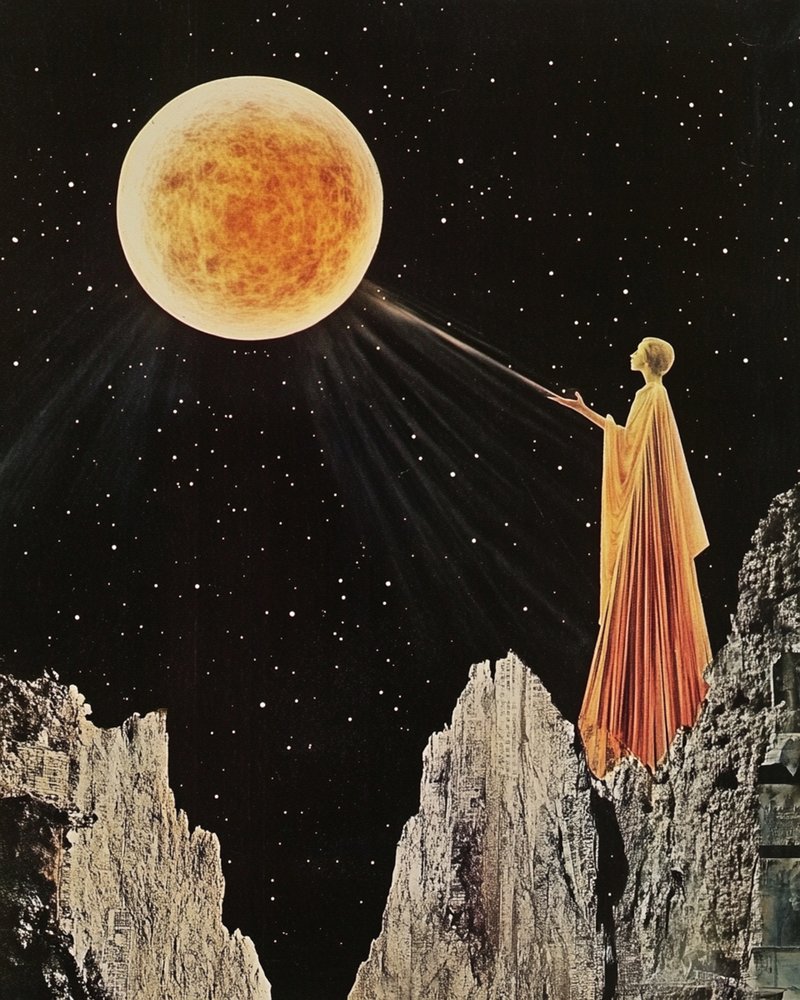 Figure Under Cosmic Moon by Samantha Hearn