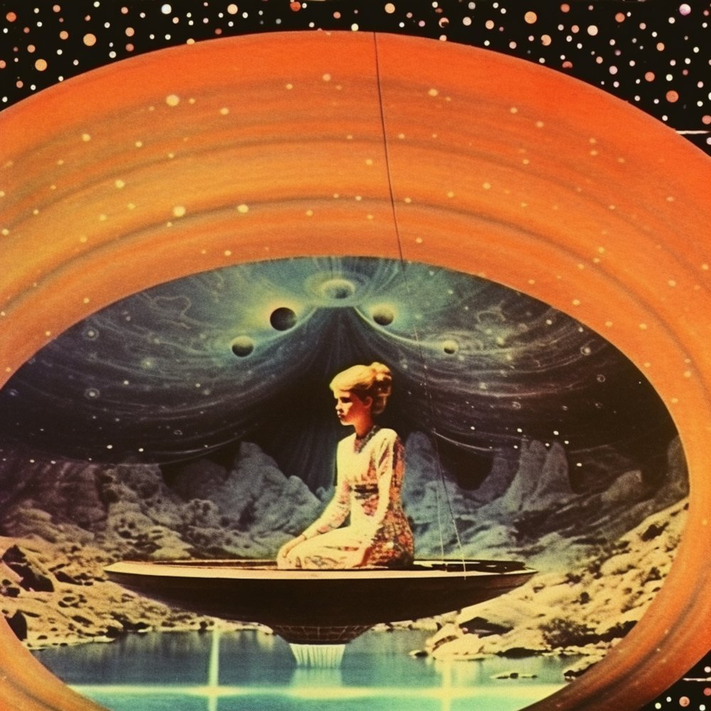 Meditating Space Woman by Samantha Hearn