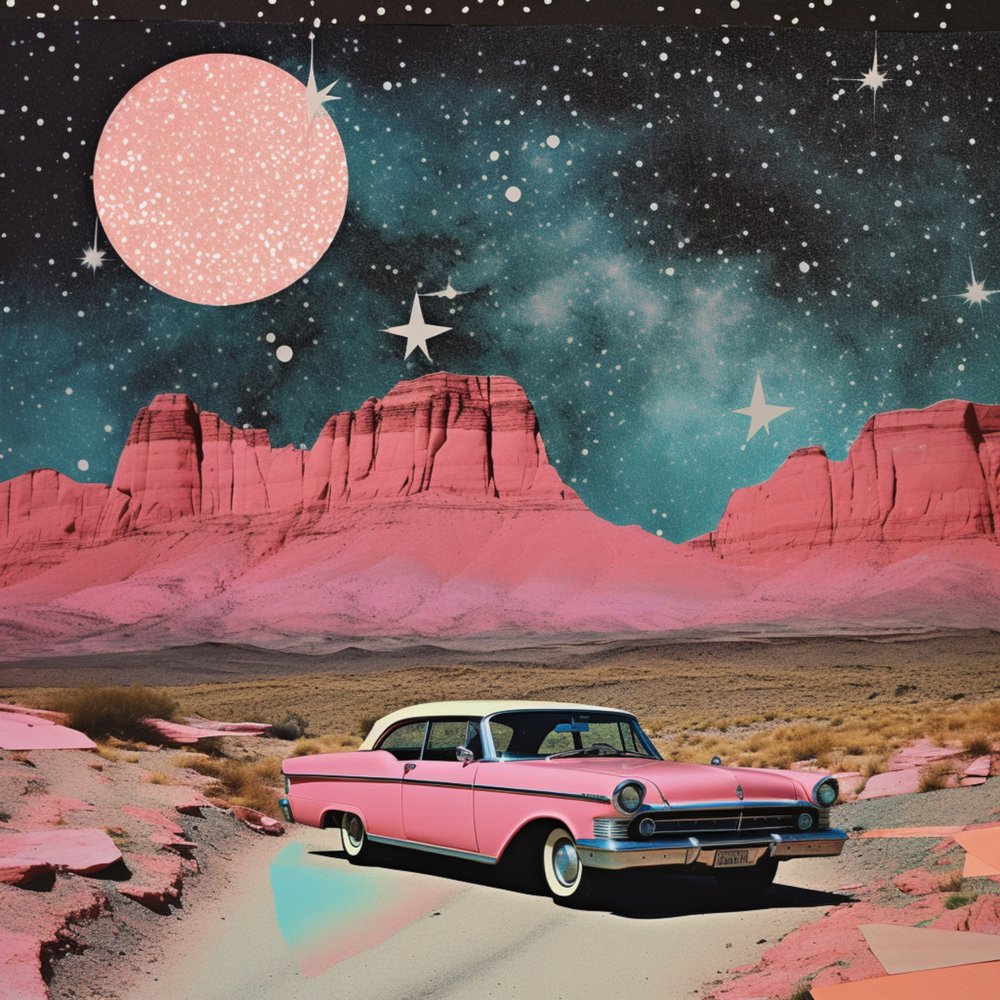 Retro Car Cosmic Desert by Samantha Hearn