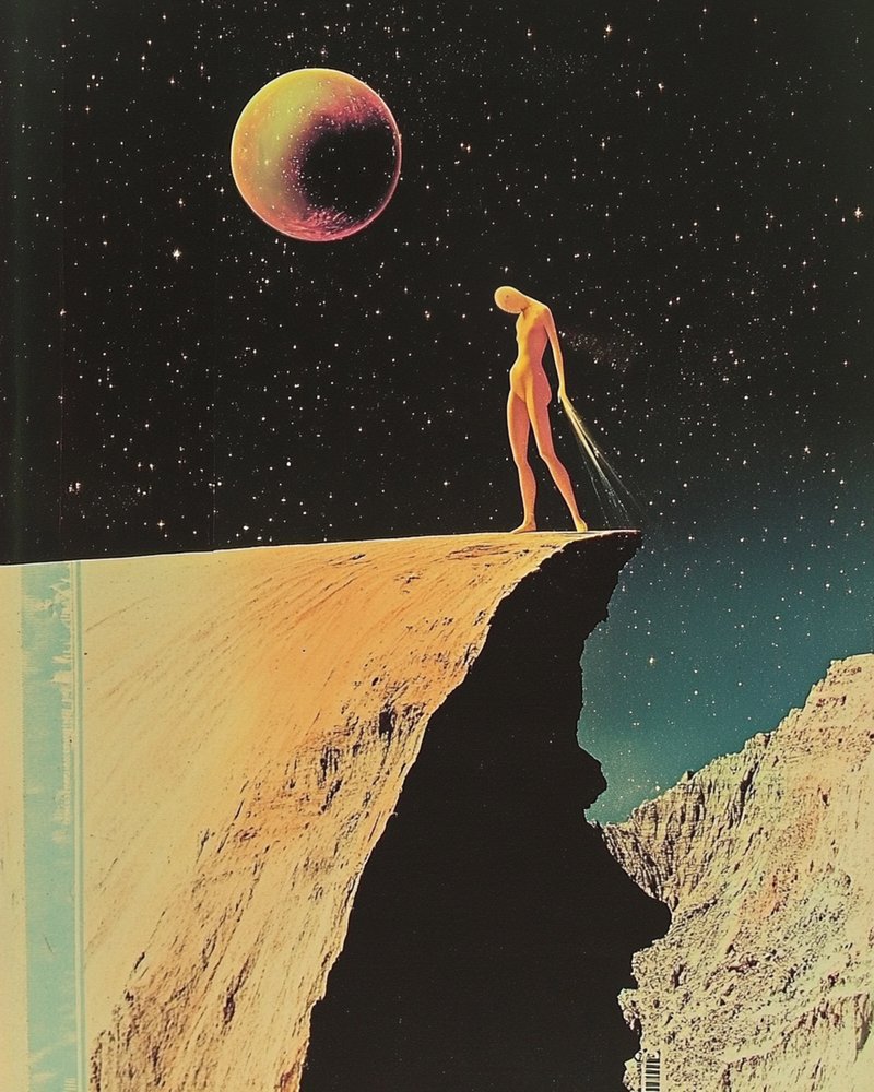 Solitary Figure Under Planet by Samantha Hearn
