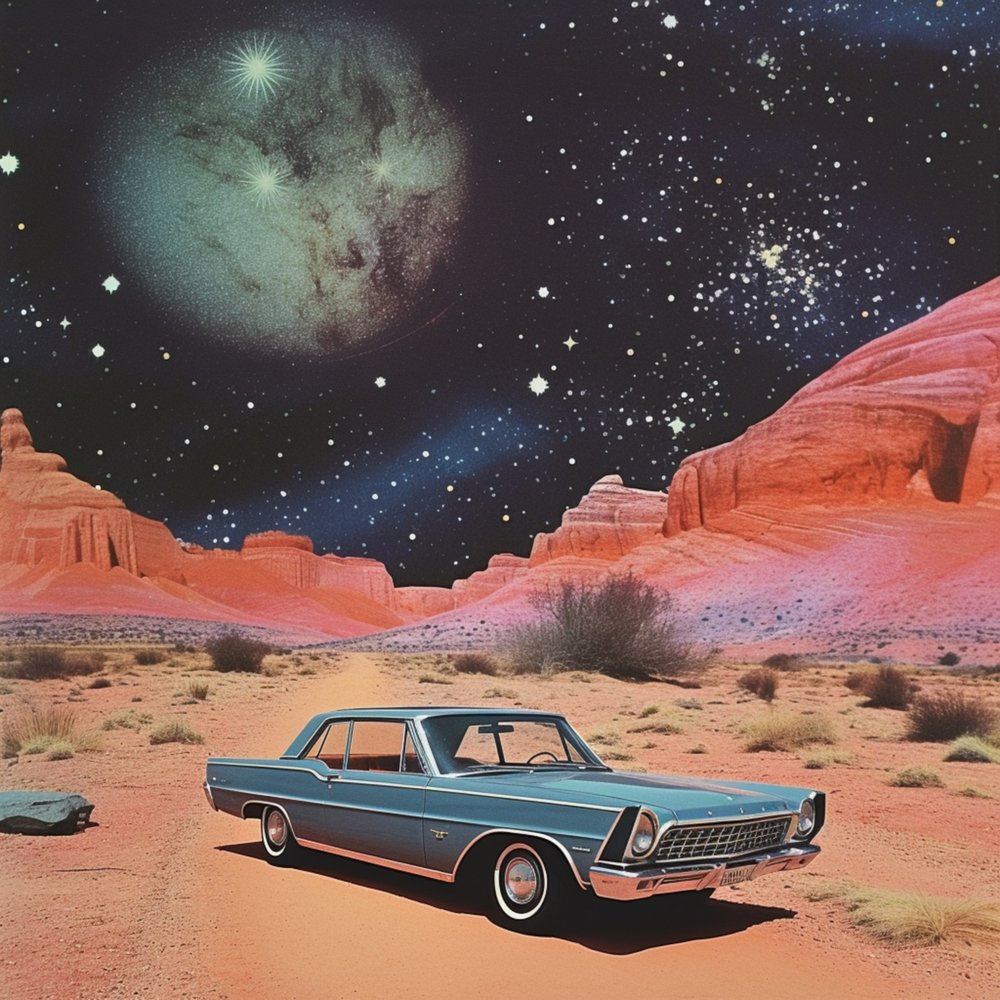 Vintage Car Cosmic Desert by Samantha Hearn
