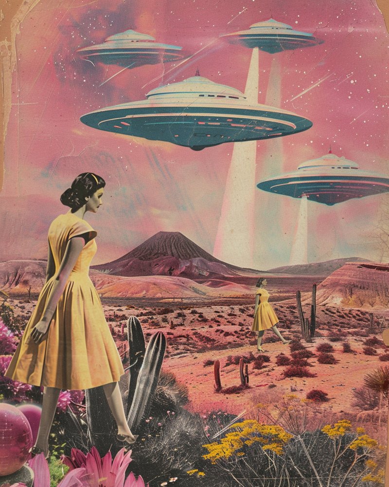 Vintage Desert UFO Women by Samantha Hearn