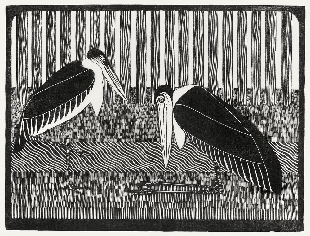 Two Marabous by Samuel Jessurun de Mesquita
