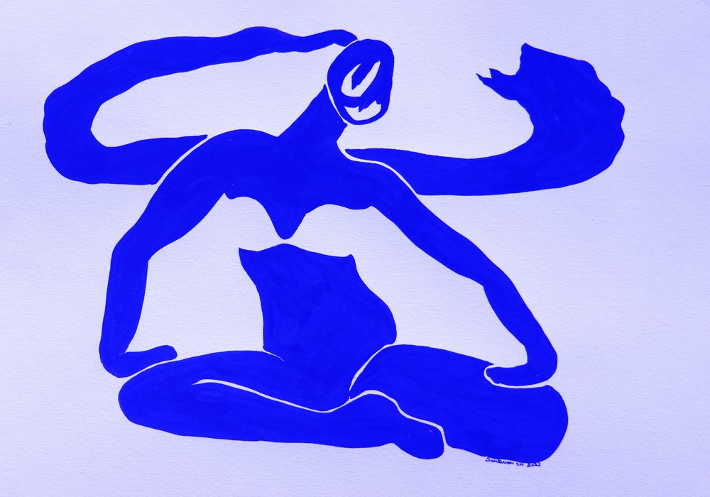 Abstract Blue Woman by Santhosh ch
