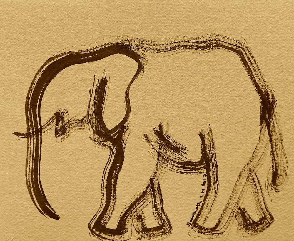 Abstract Elephant Brushstrokes by Santhosh ch