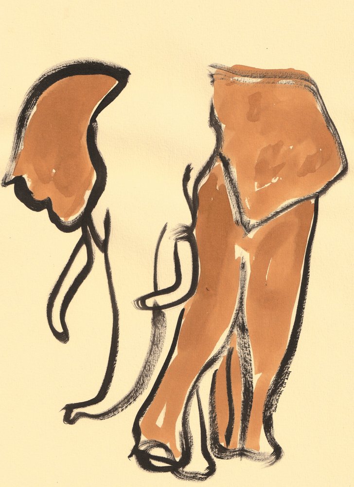 Abstract Elephant Sketch by Santhosh ch