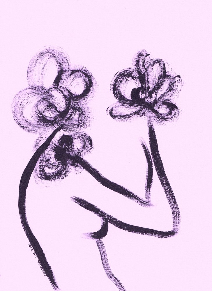 Abstract Nude Bloom by Santhosh ch
