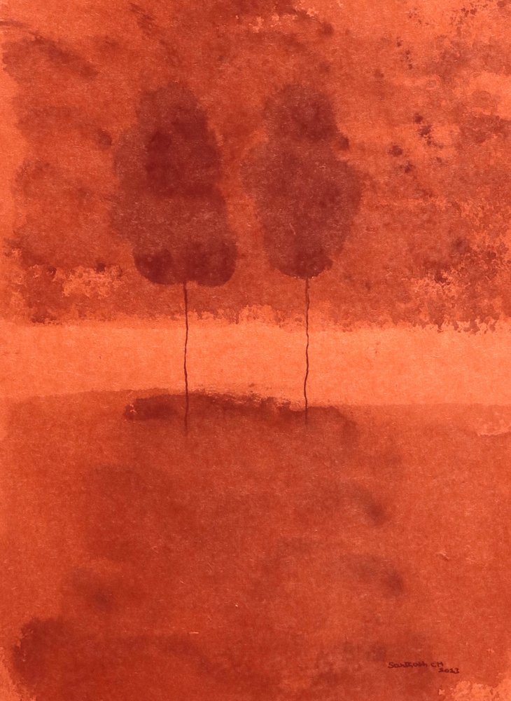 Abstract Red Landscape by Santhosh ch