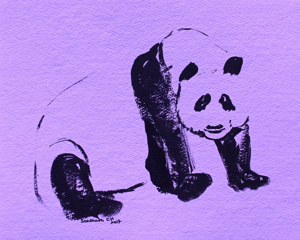 Black Ink Panda by Santhosh ch