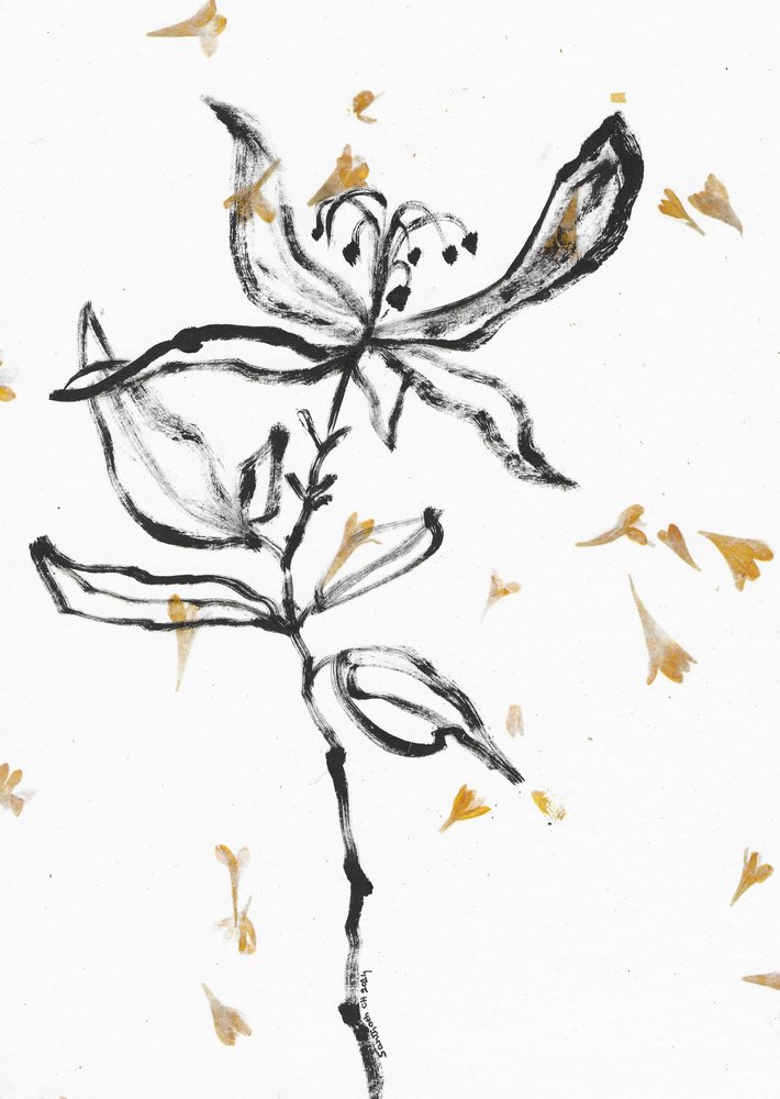 Delicate Floral Sketch by Santhosh ch