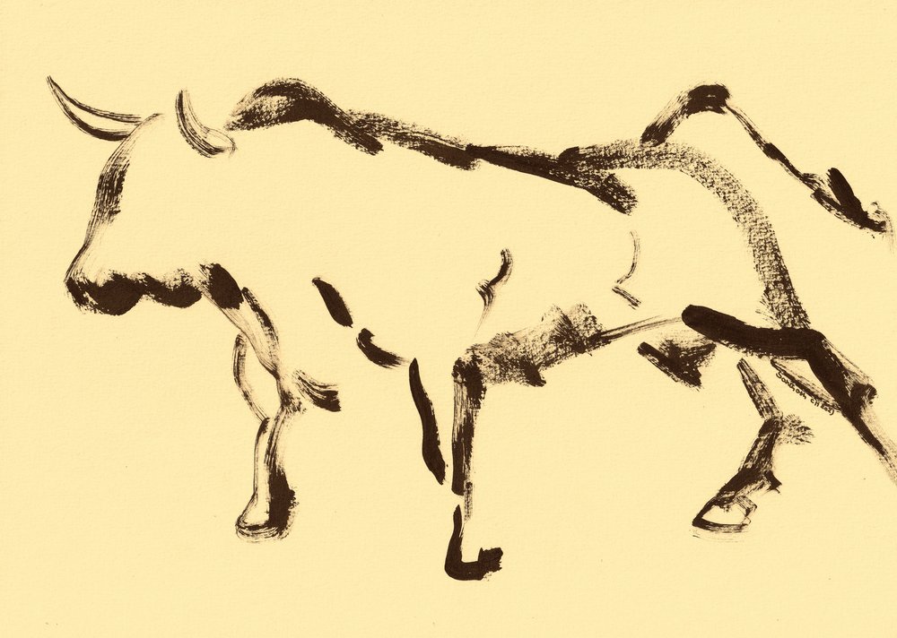 Dynamic Bull Sketch by Santhosh ch